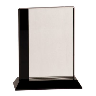 6 1/2" x 8" Black Edge Crystal on Black Base