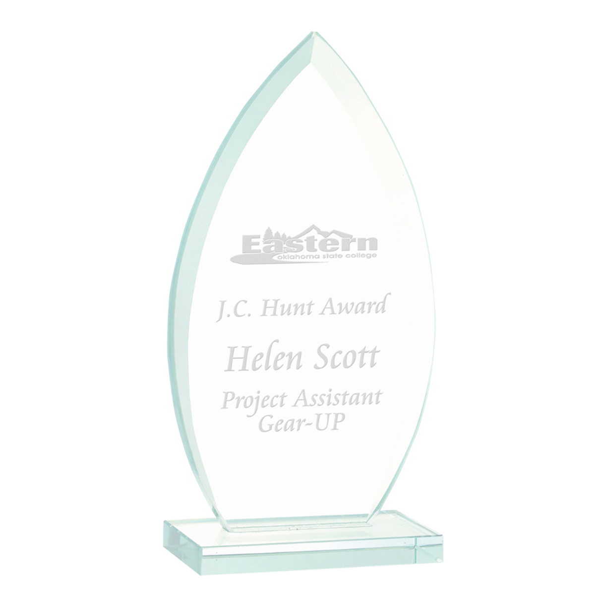 8 3/4" Oval Jade Glass Award