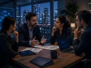 Team reviewing a contract